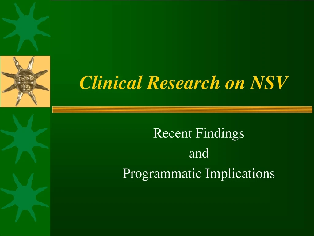 clinical research on nsv