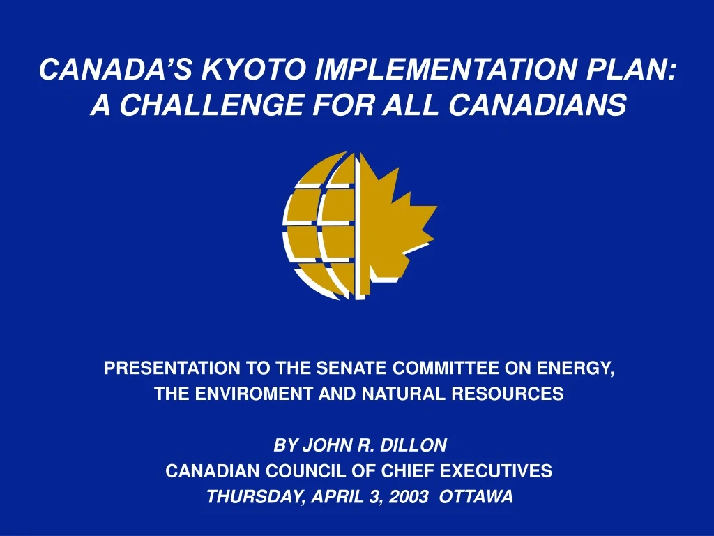 canada s kyoto implementation plan a challenge