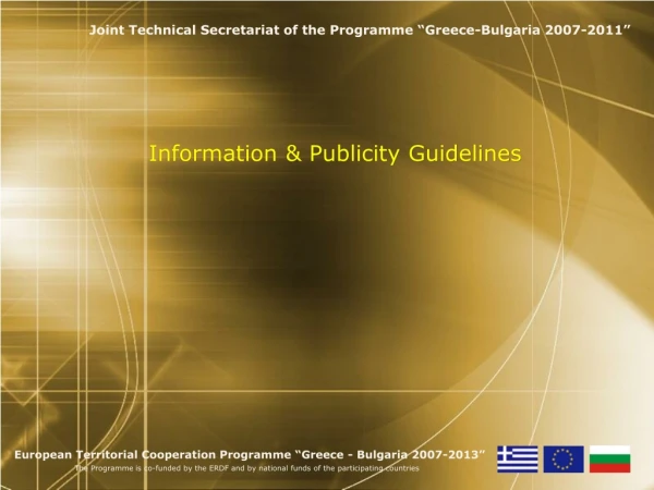 Information &amp; Publicity Guidelines