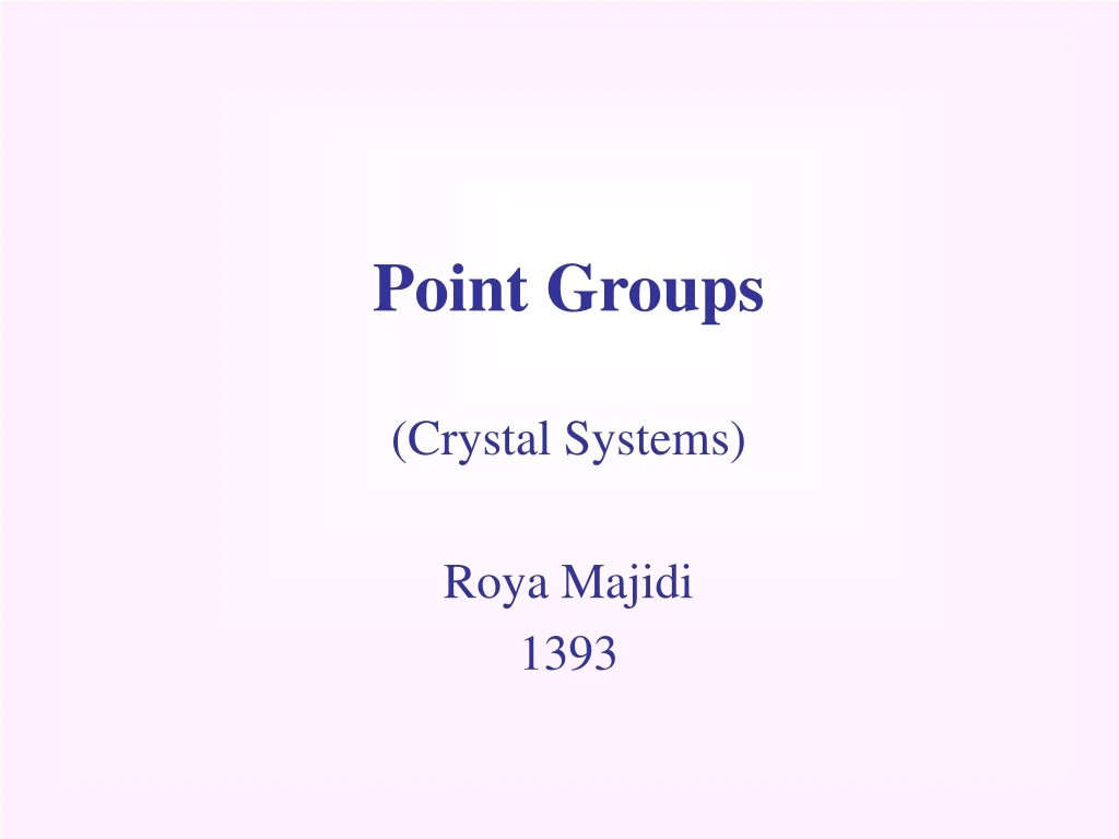 point groups