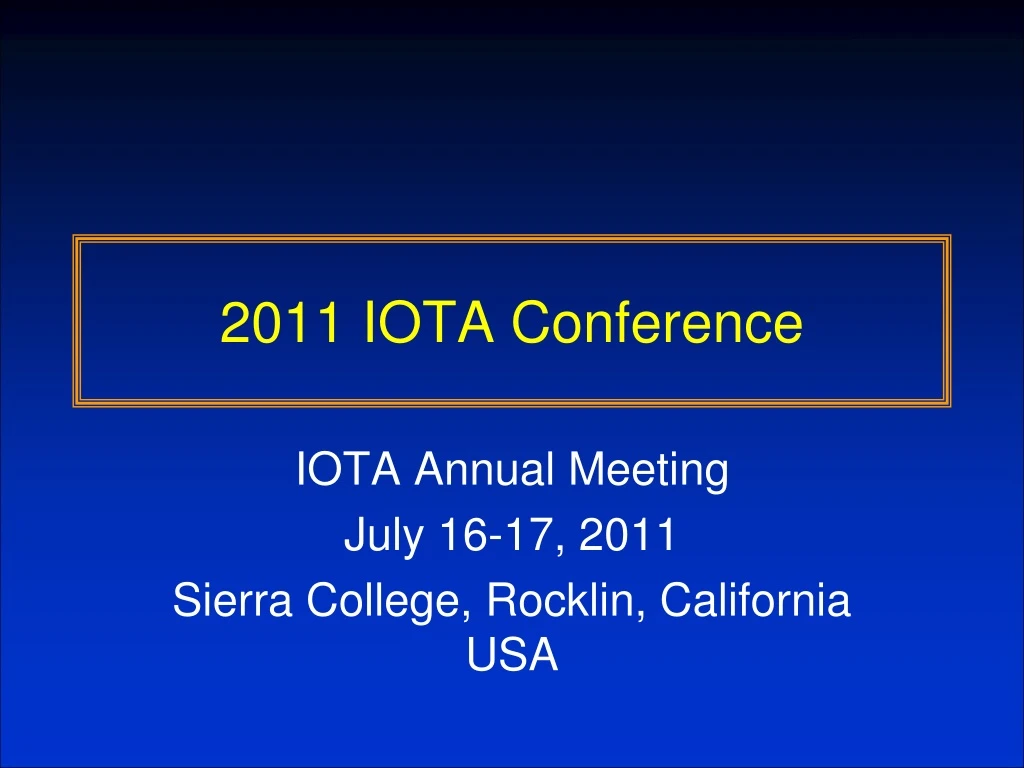 2011 iota conference