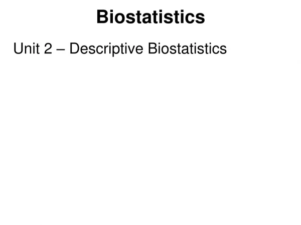 Biostatistics