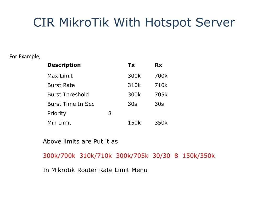 cir mikrotik with hotspot server