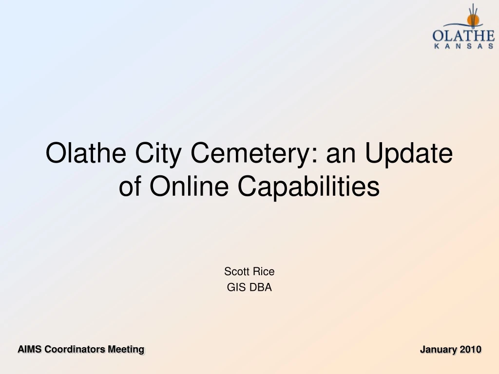 olathe city cemetery an update of online capabilities