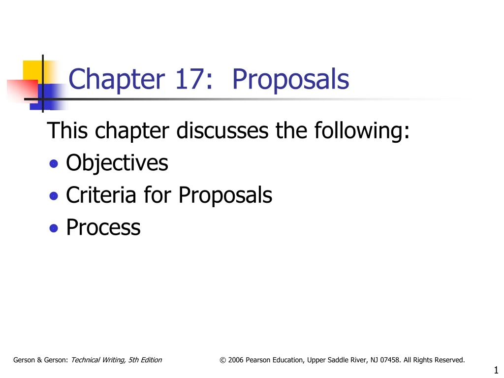 chapter 17 proposals