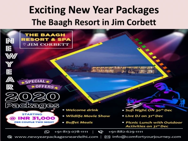 Avail offers on New Year Packages The Baagh Resort in Jim Corbett