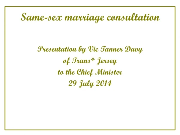 Same-sex marriage consultation