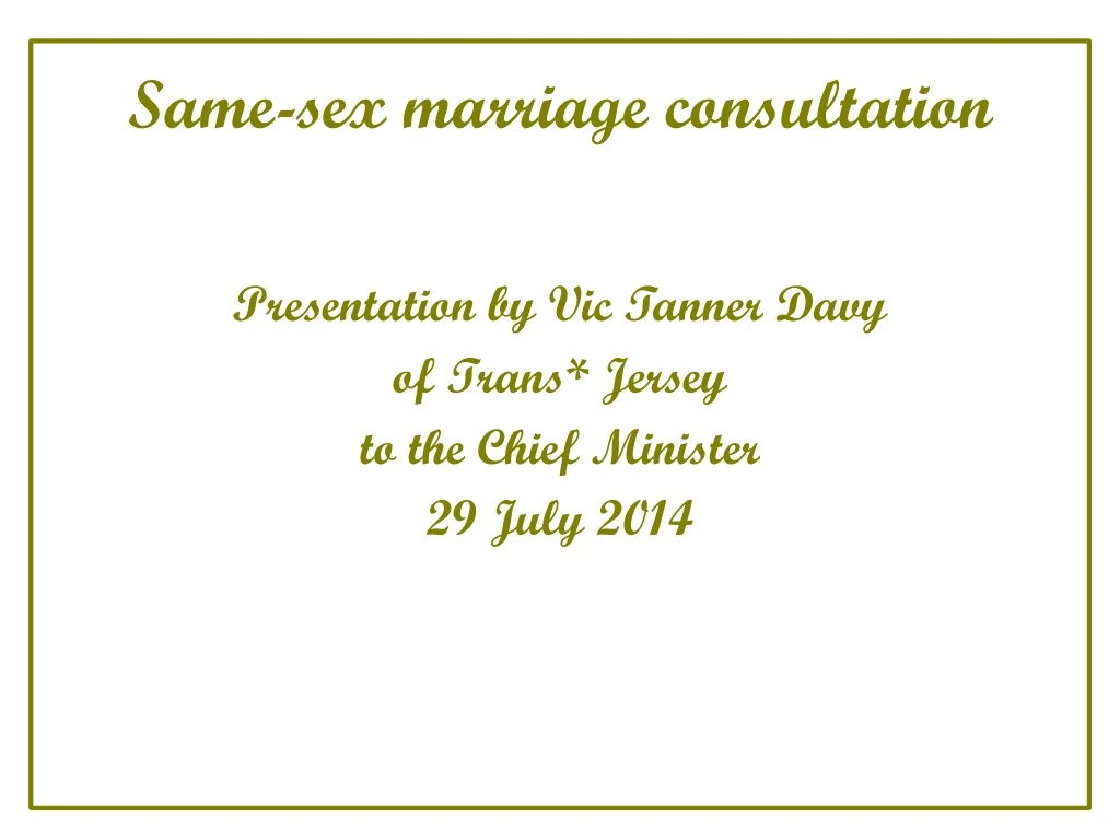 same sex marriage consultation