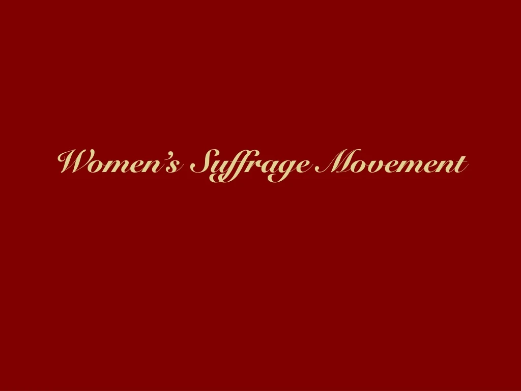 women s suffrage movement