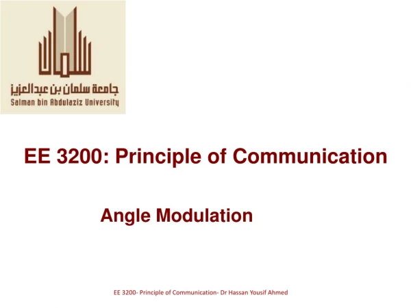 EE 3200: Principle of Communication