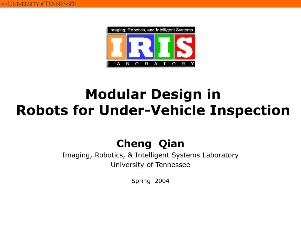 modular design in robots for under vehicle inspection