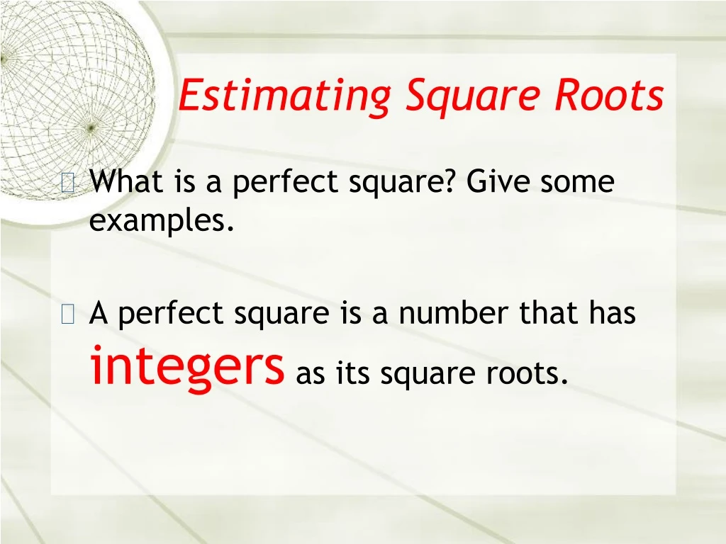 estimating square roots