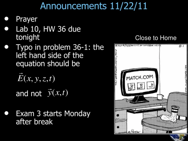 Announcements 11/22/11