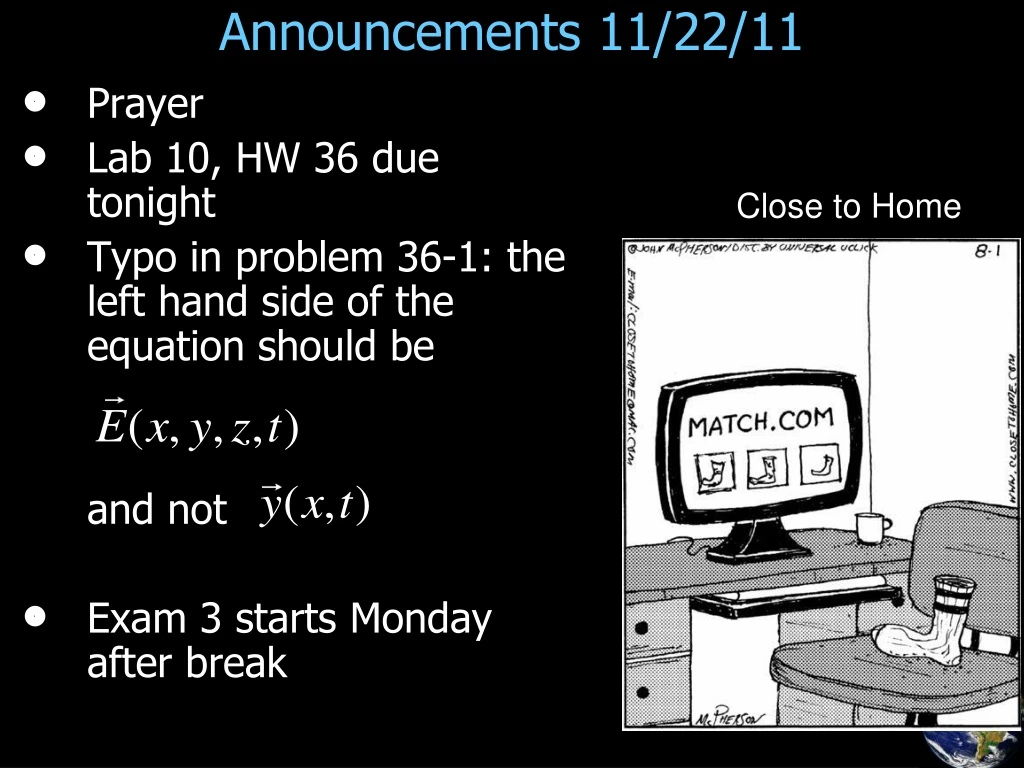 announcements 11 22 11