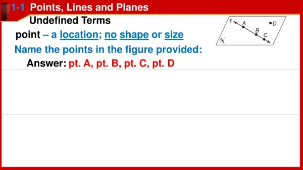 1-1 Points, Lines and Planes