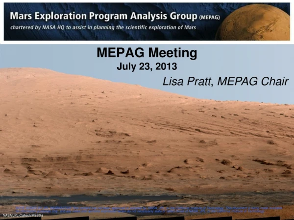 MEPAG Meeting July 23, 2013