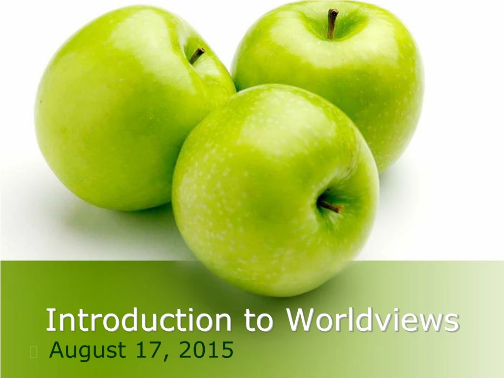 introduction to worldviews