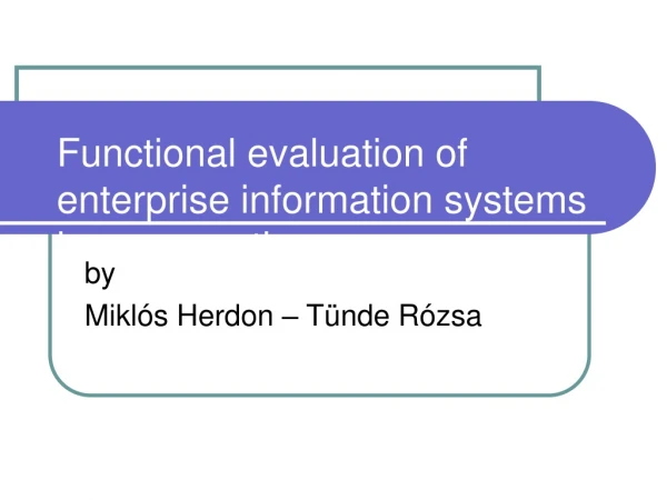 Functional evaluation of enterprise information systems in co-operatives