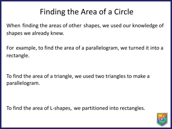 Finding the Area of a Circle