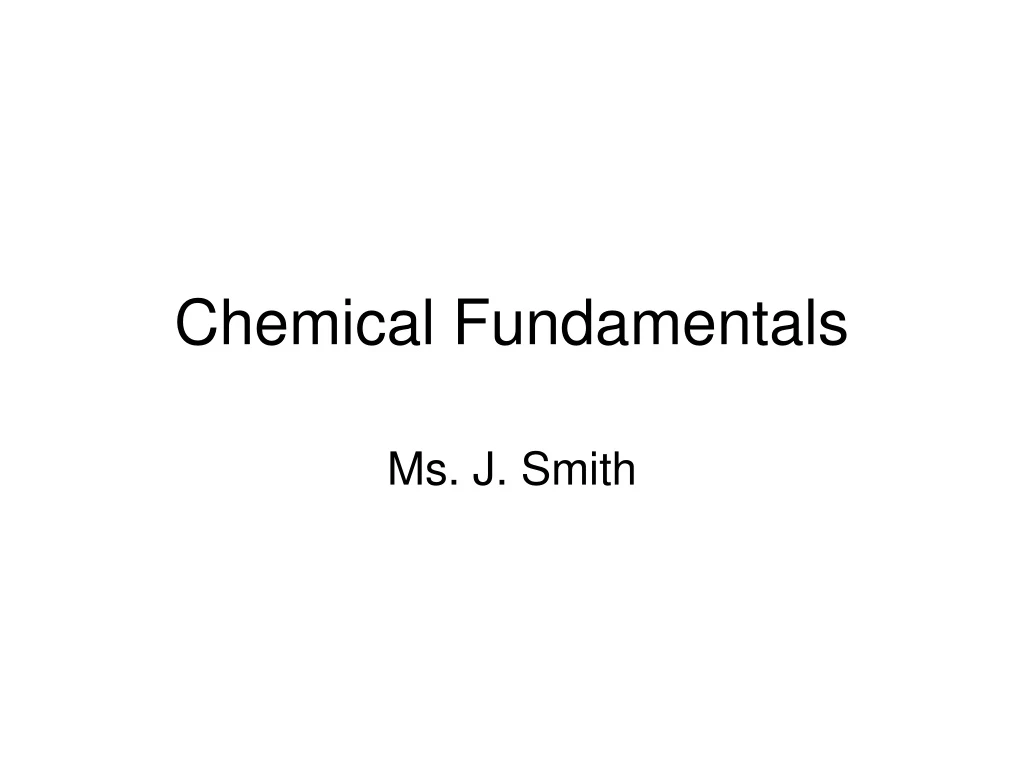 chemical fundamentals