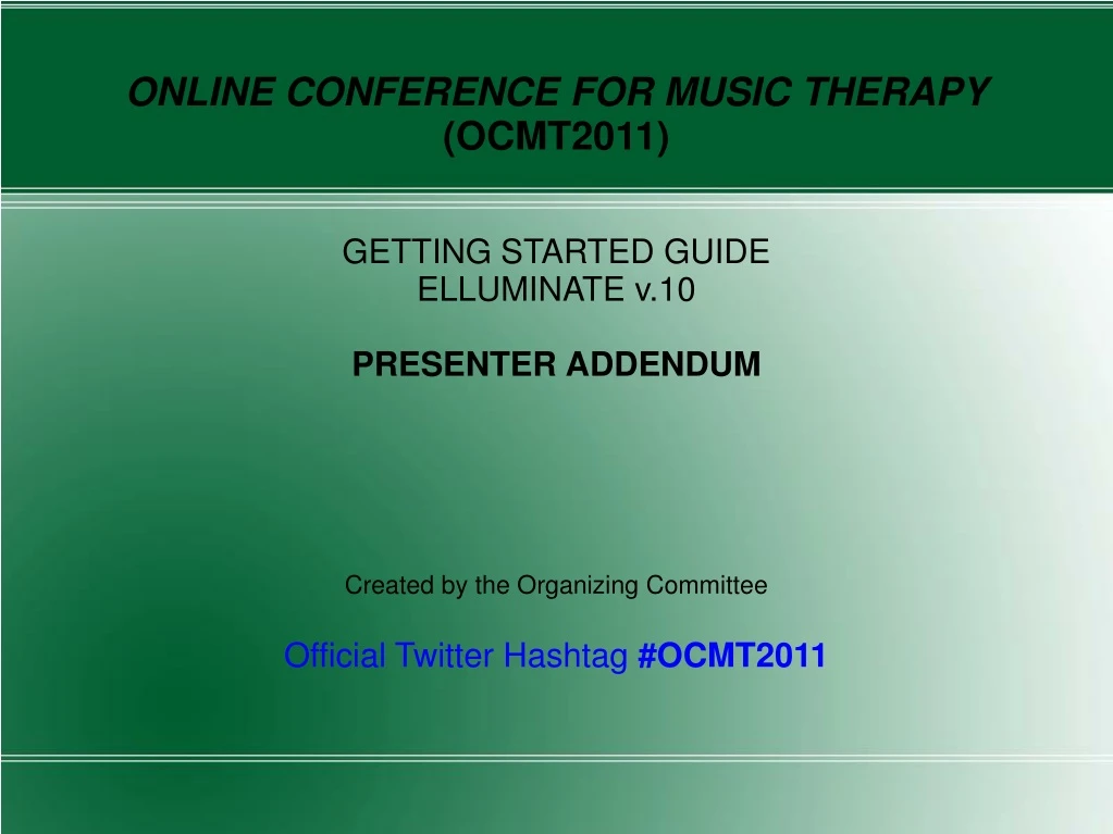 online conference for music therapy ocmt2011