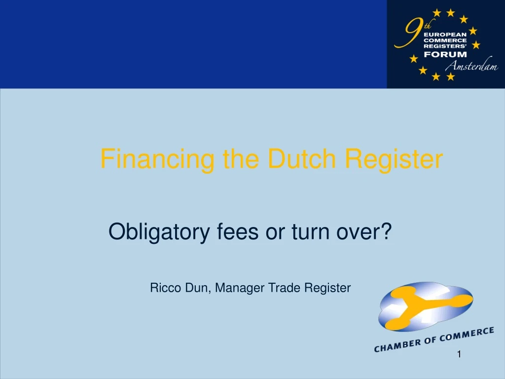 financing the dutch register