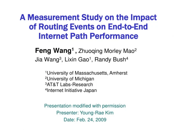 A Measurement Study on the Impact of Routing Events on End-to-End Internet Path Performance
