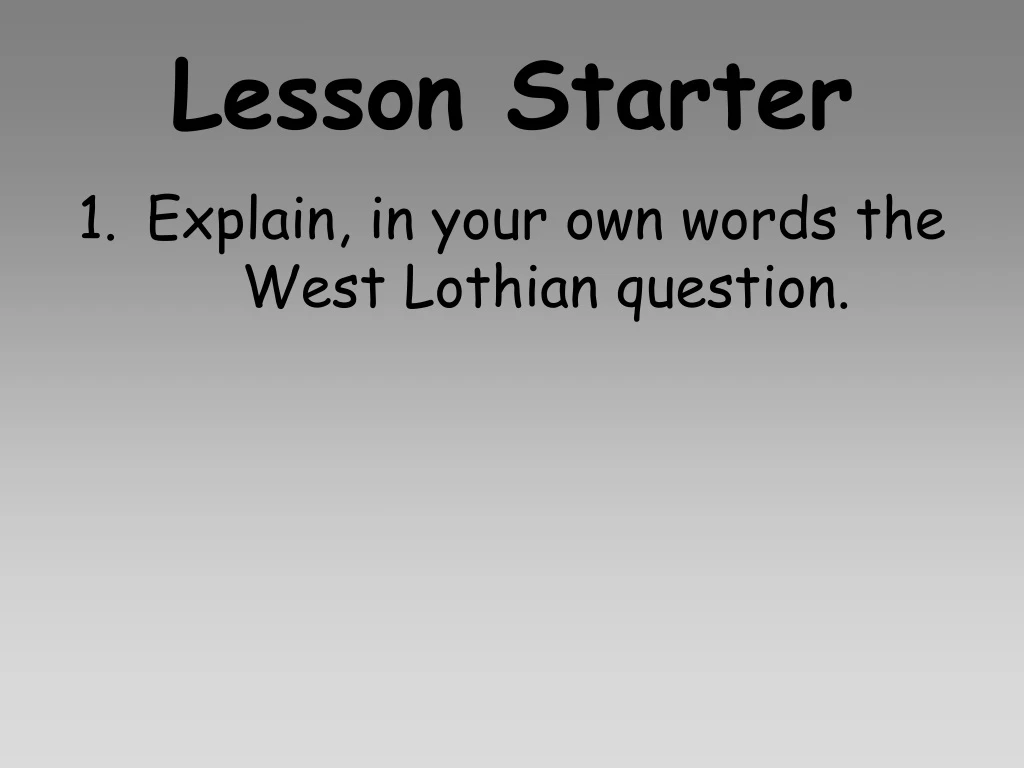 lesson starter