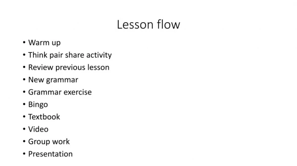 Lesson flow