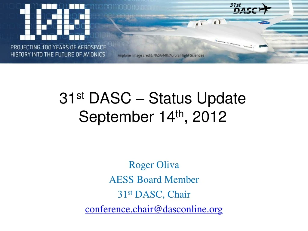 31 st dasc status update september 14 th 2012