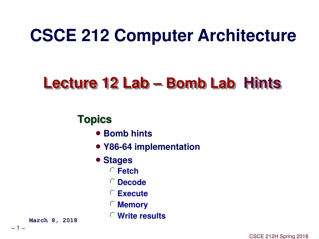 lecture 12 lab bomb lab hints