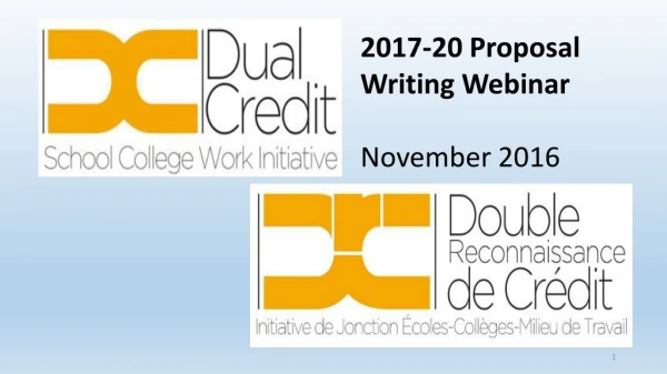 2017-20 Proposal Writing Webinar November 2016