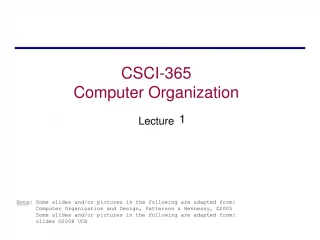 Exploring Computer Intelligence and Architecture - CSCI-365 - slide 1