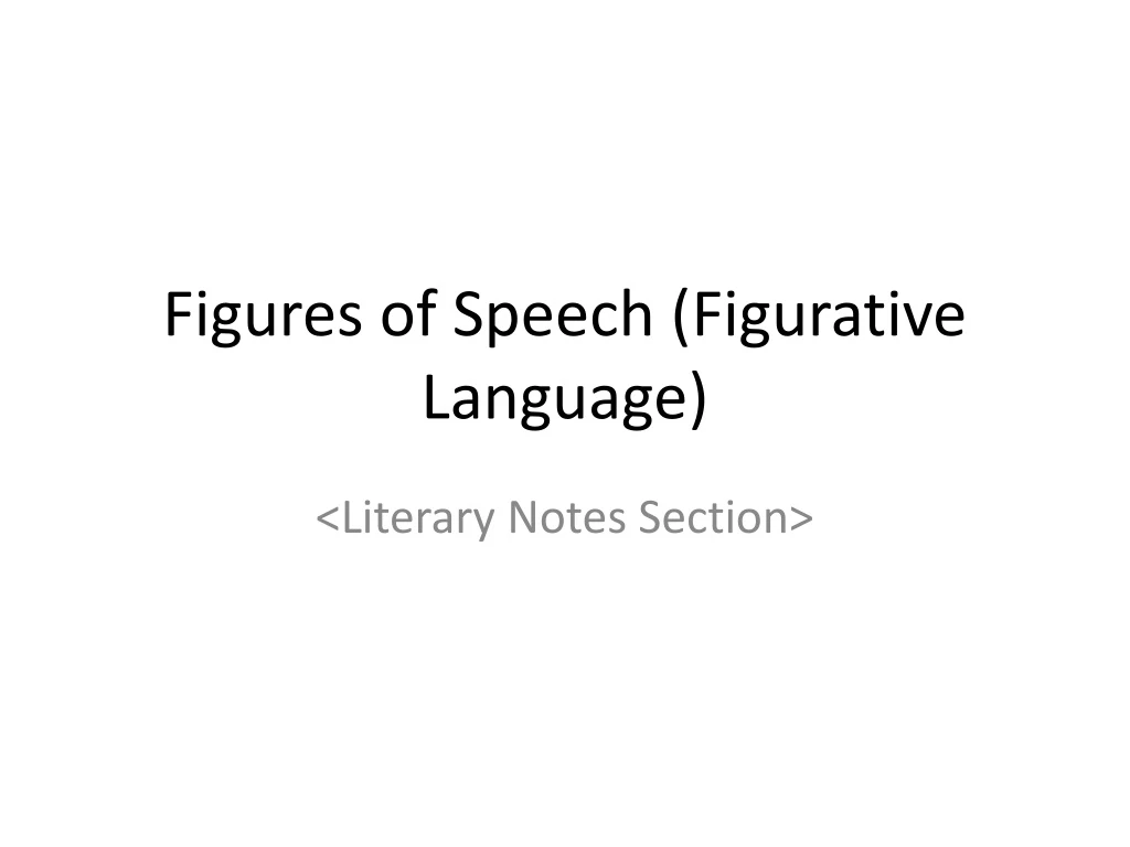 figures of speech figurative language