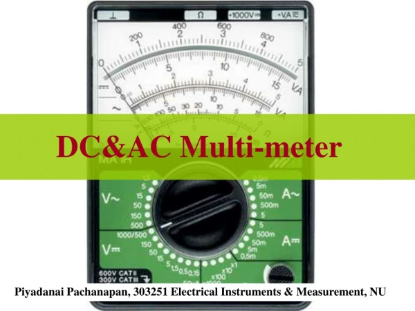 Piyadanai Pachanapan, 303251 Electrical Instruments &amp; Measurement, NU