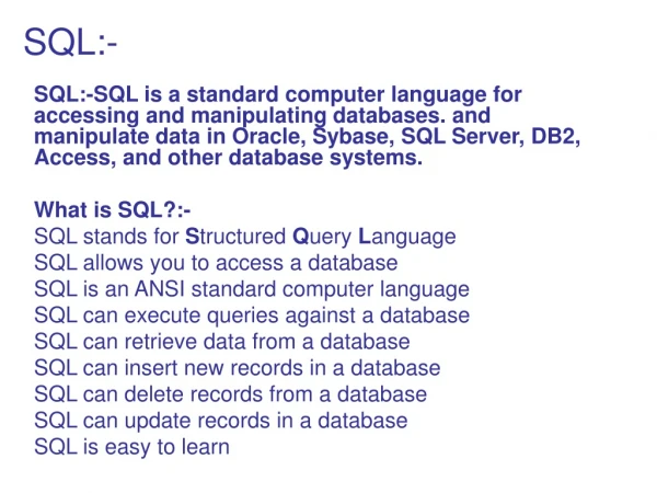 SQL:-
