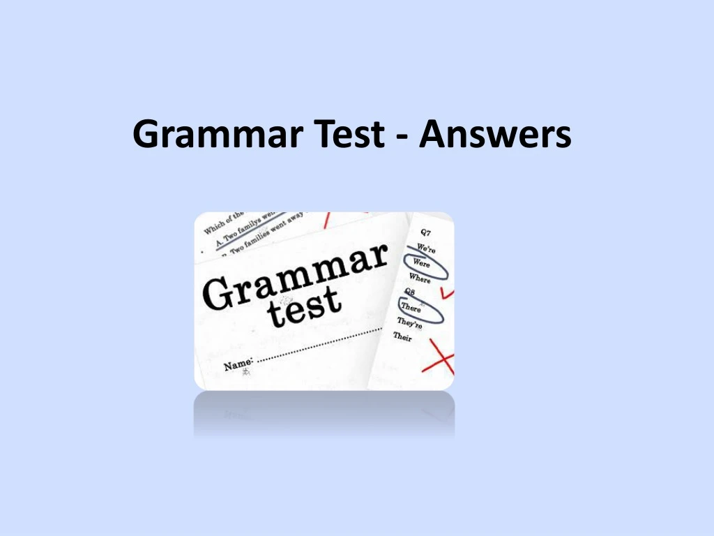 grammar test answers