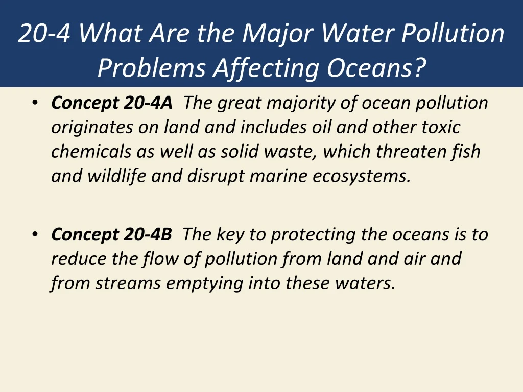 20 4 what are the major water pollution problems affecting oceans