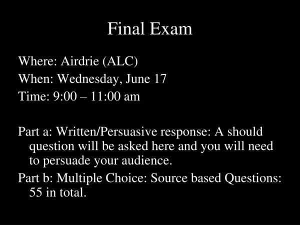 Final Exam