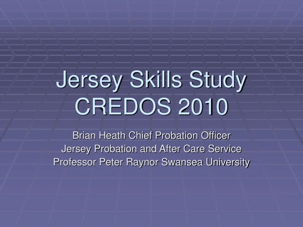 jersey skills study credos 2010