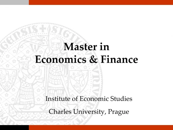 Master in Economics &amp; Finance