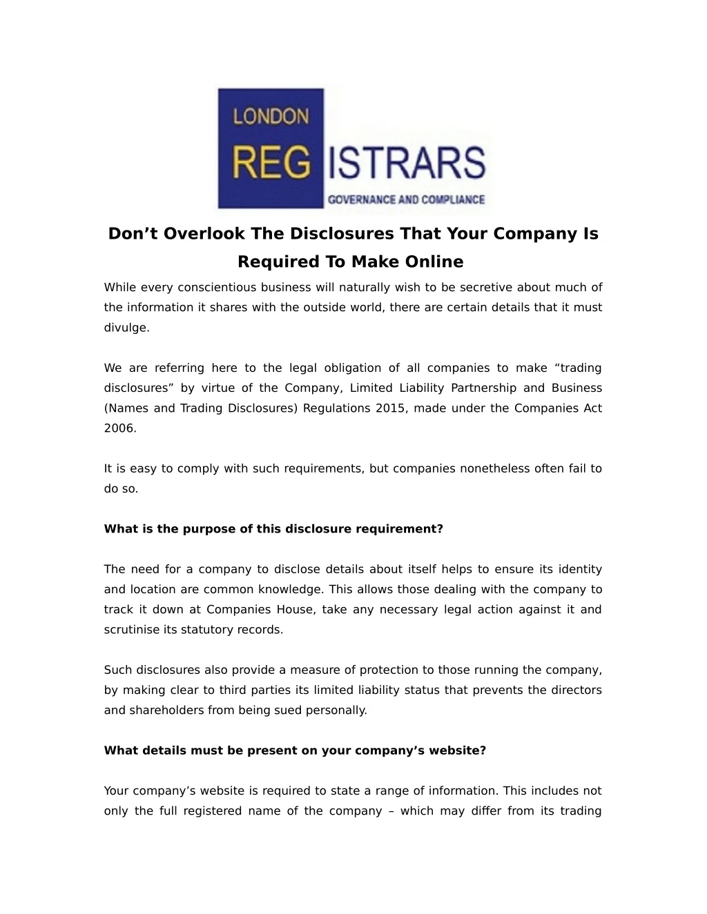 don t overlook the disclosures that your company