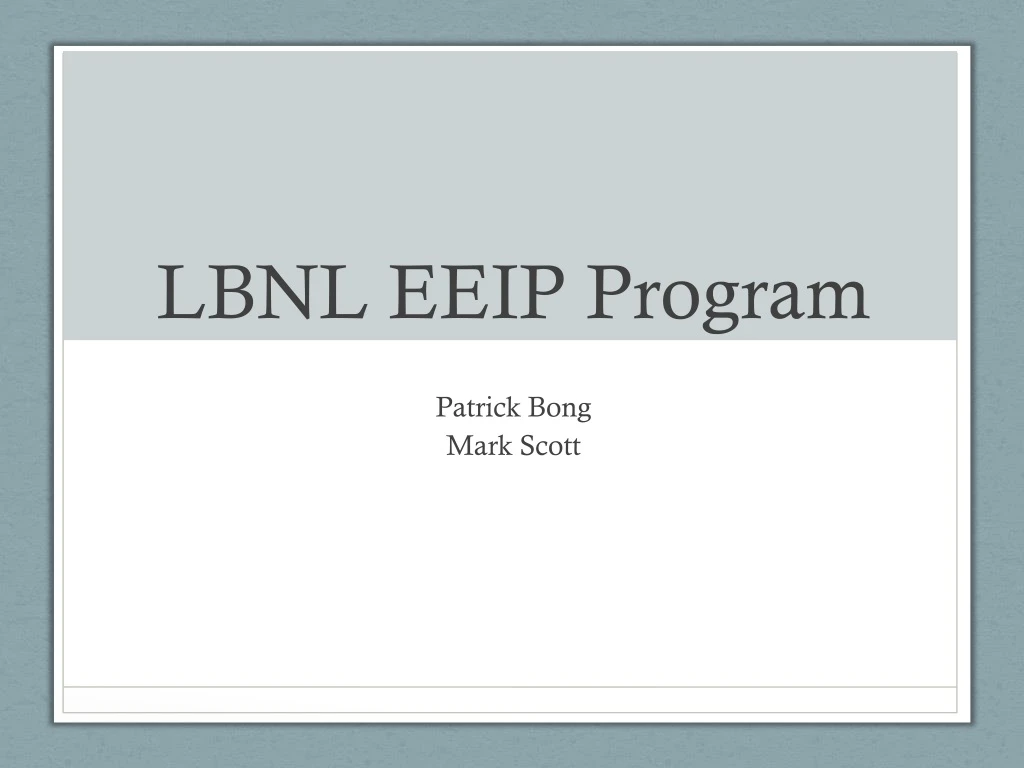 lbnl eeip program