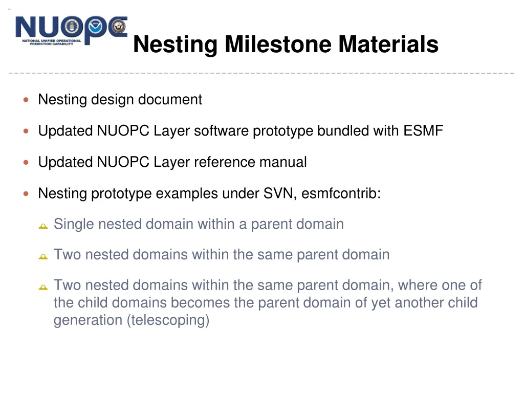 nesting milestone materials