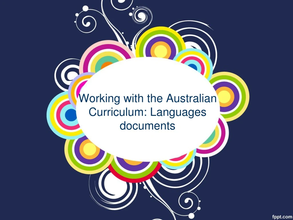 working with the australian curriculum languages documents