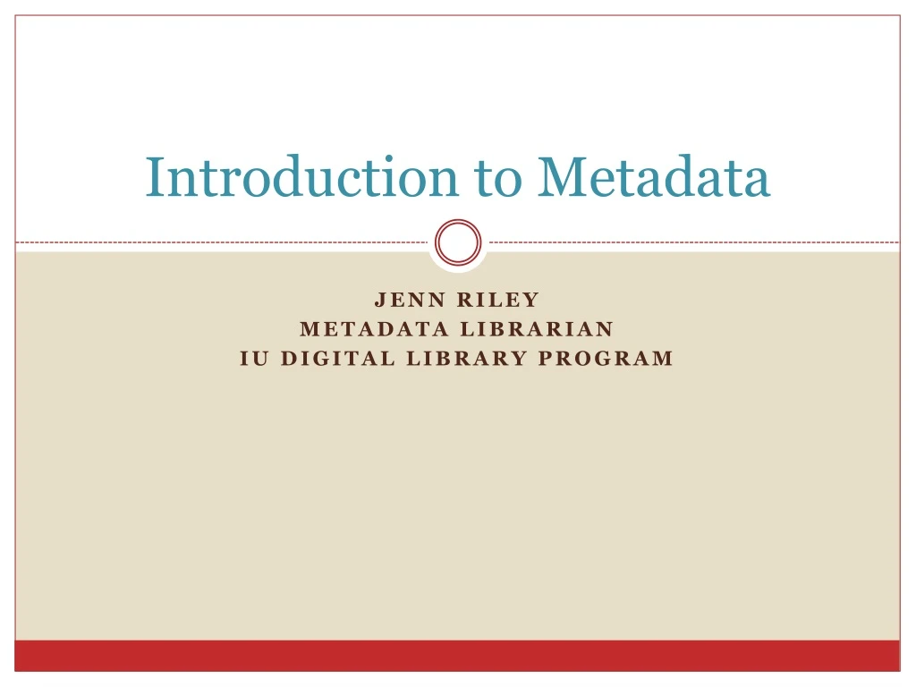 introduction to metadata