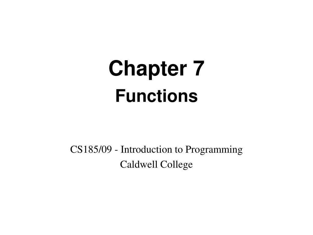 chapter 7 functions