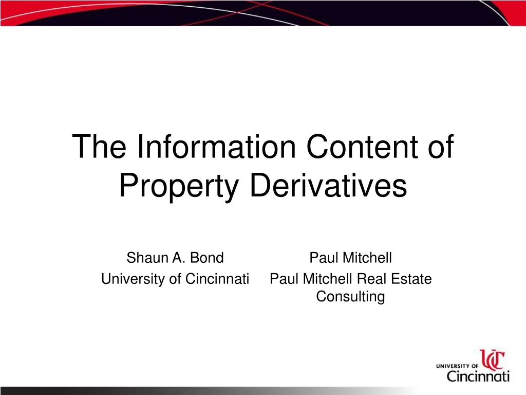 the information content of property derivatives