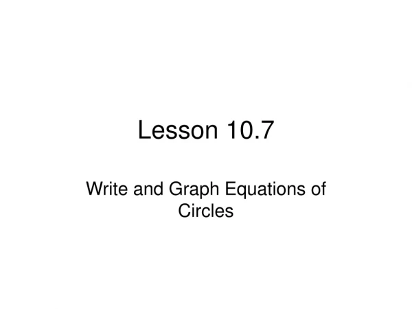 Lesson 10.7