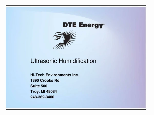 Ultrasonic Humidification